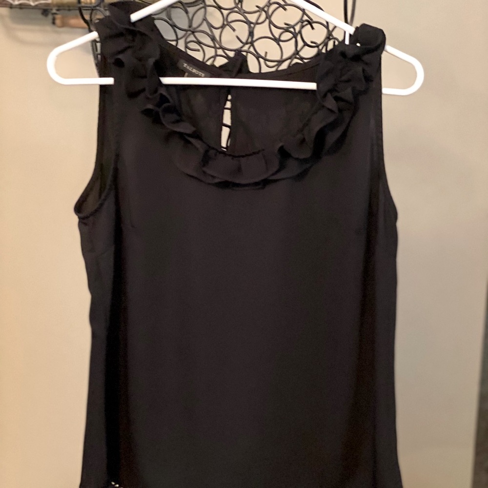 Black shirt with ruffles